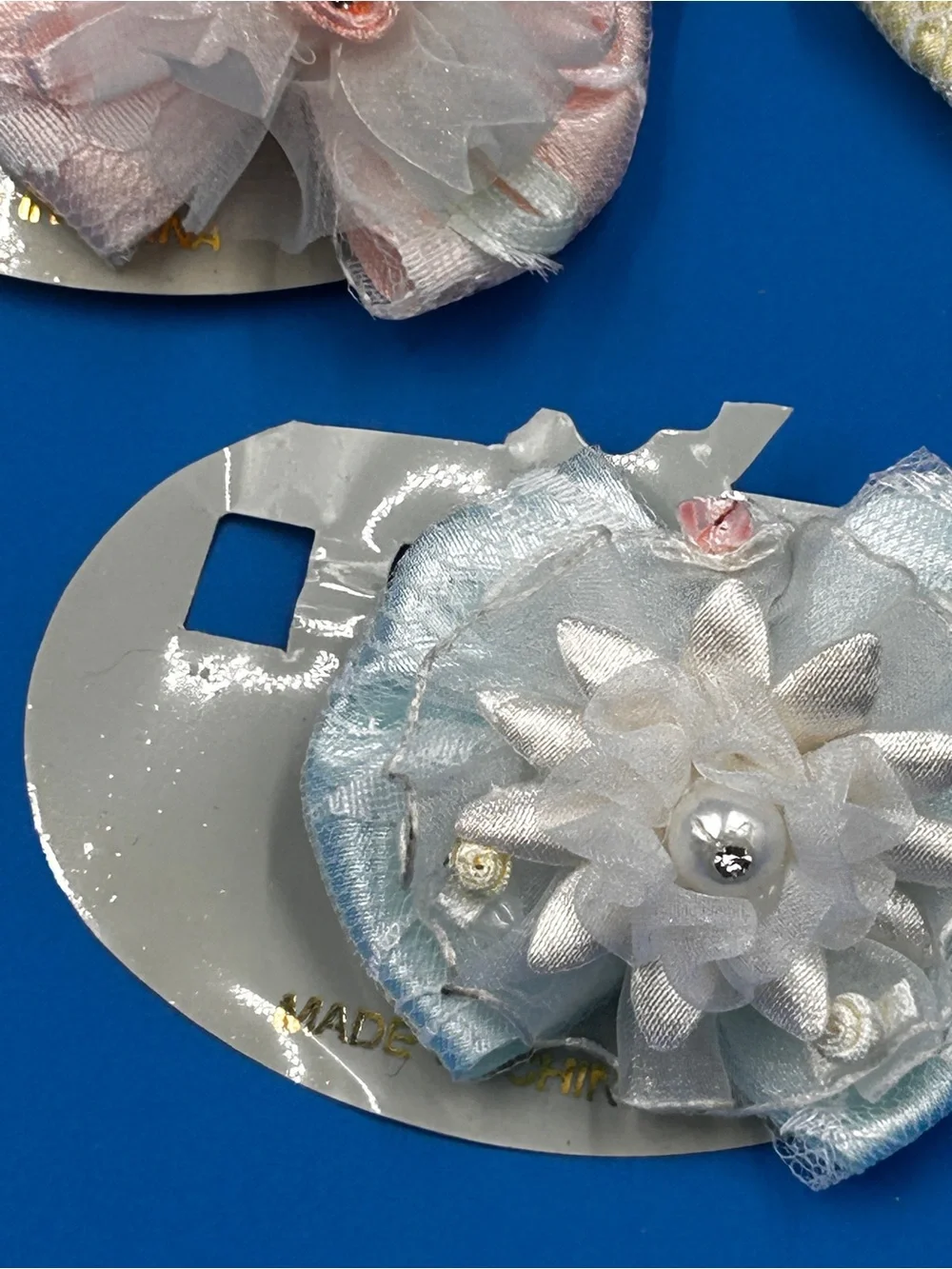 Floral Tulle Bow Hair Clips - Pastel Multi 4 sets of 2 and 1 single